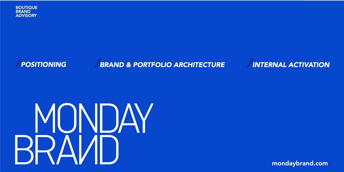 MondayBrand's tweet photo. MondayBrand - https://t.co/7eQgcBYuyZ

#Positioning #BrandArchitecture #Portfolio #Activation #InternalBranding #BrandStrategy #Growth https://t.co/8JybY4M12e
