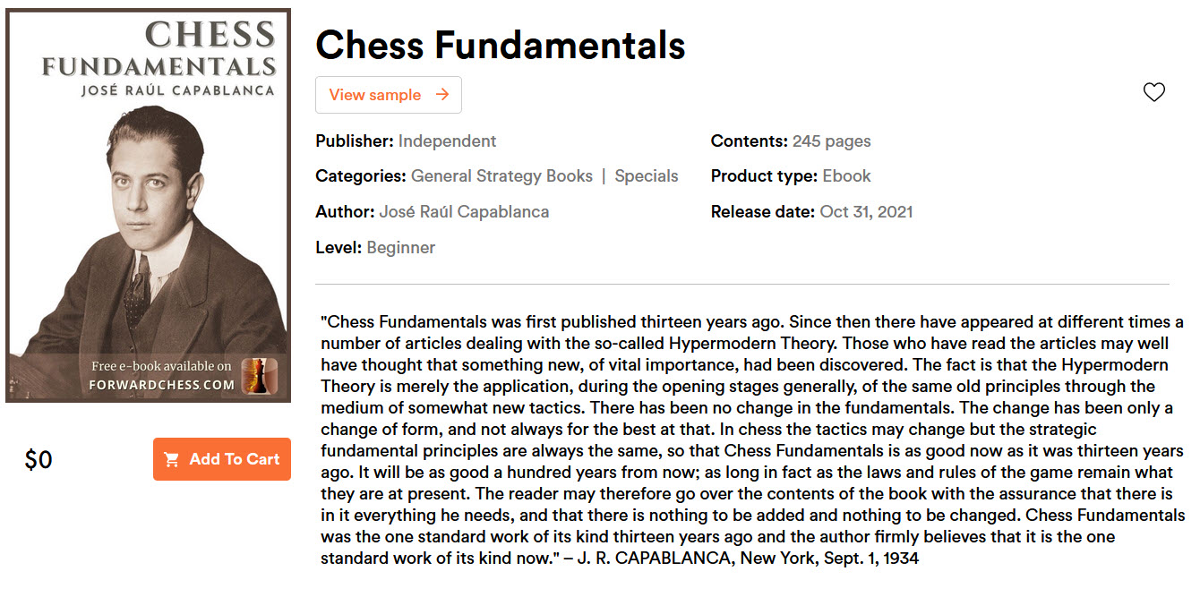 Chess Fundamentals - Jose Raul Capablanca