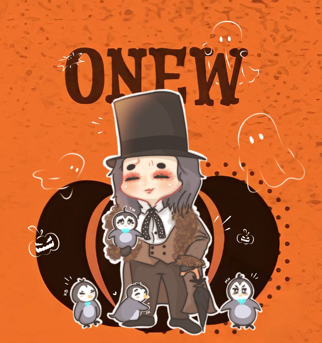 shineonfive's tweet photo. jinki as "The Penguin" &amp; his four penguins🐧🤭
#ONEW #SHINee ✨🎃🦇👻 https://t.co/nnwXci03UQ
