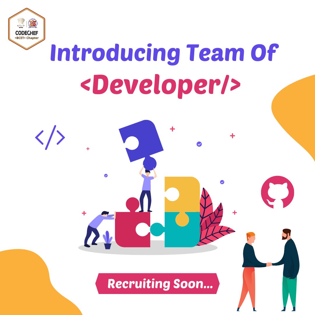 CodeChefBCET's tweet image. CCBCET family is now opening their doors for the upcoming developers.🤗
Introducing the &quot;team of developers&quot; responsible for developing and maintaining the projects related to CodeChef BCET Chapter.🤩
Join our discord server :
&amp;gt; discord.gg/nDjk222EQy
