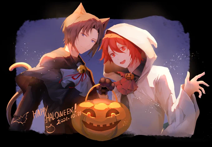 Happy halloween ! #アイドリッシュセブン #アイナナ #和泉一織 #二階堂大和 #和泉三月 #四葉環 #逢坂壯五 #六彌凪 #六弥ナギ  #七瀨陸  #IDOLiSH7 