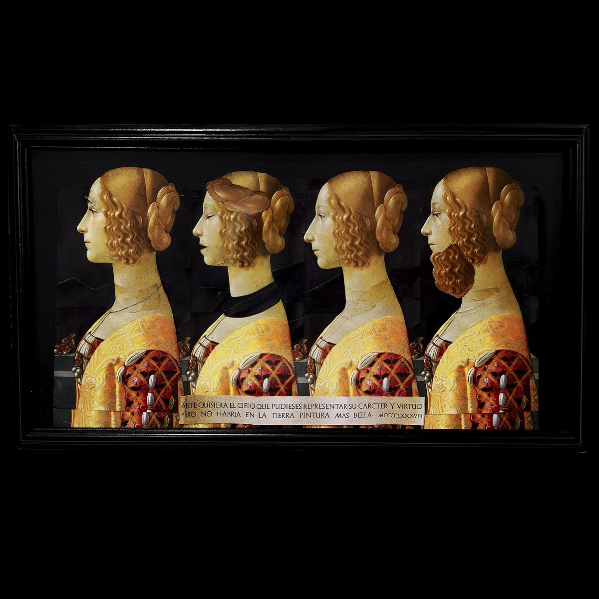 AnghelaBrun's tweet photo. COLLAGE de Giovanna degli Albizzi: una joven burguesa florentina del Quattrocento, que a pesar de su prematuro fallecimiento en su segundo parto, fue representada en numerosas obras de Ghirlandaio y Botticelli. #mujeresenelarte #mujeresartistas #artistcollage #papercollage https://t.co/UB5d6AcZTC