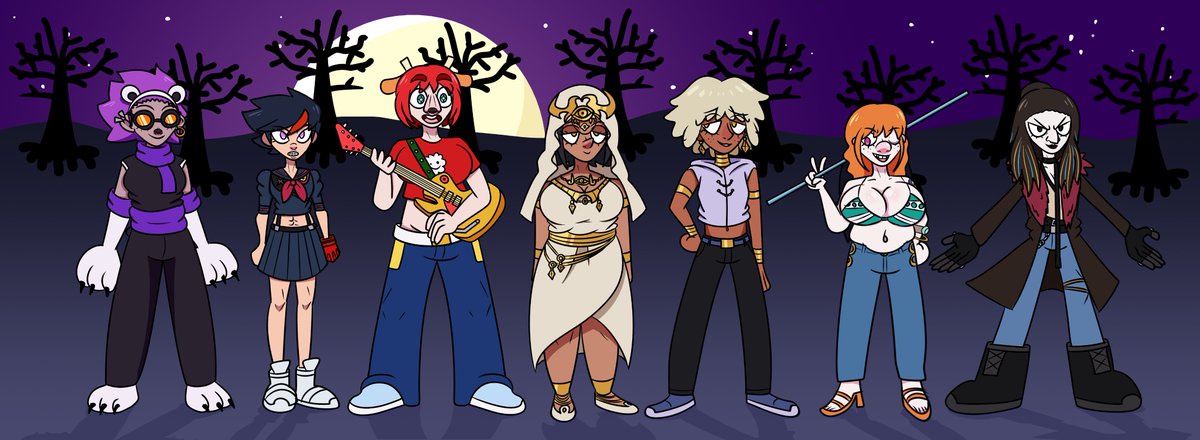 himejoshikomaru's tweet photo. Happy Halloween from some of the W4D characters!
Here's a Homestar Runner-style talk-em-up to go with the Homestar Runner-style background: https://t.co/DXKzRgwGYK https://t.co/s3NwNCFSaF