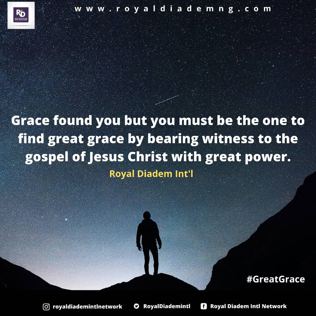 RoyalDiademCEN's tweet photo. Then there is the great grace level you access because you bear witness of the Gospel of Jesus with great power.
What's your #GraceLevel
#GreatGraceSeries
#Royaldiademintlnetwork https://t.co/cnnrSTSrIJ