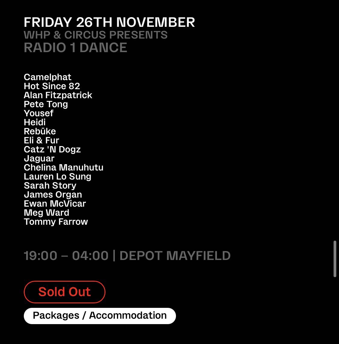 3X tickets for WHP 26th November for sale, £40 each x