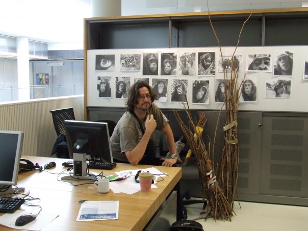 What a privilege it was to immerse myself for a decade in the tool traditions of the #Bilichimpanzees of #DRCongo! Here's my workspace at #UniversityofAmsterdam #SciencePark in 2009, w some tools I brought back. Read abt the Bili tool use culture here: karger.com/Article/FullTe…