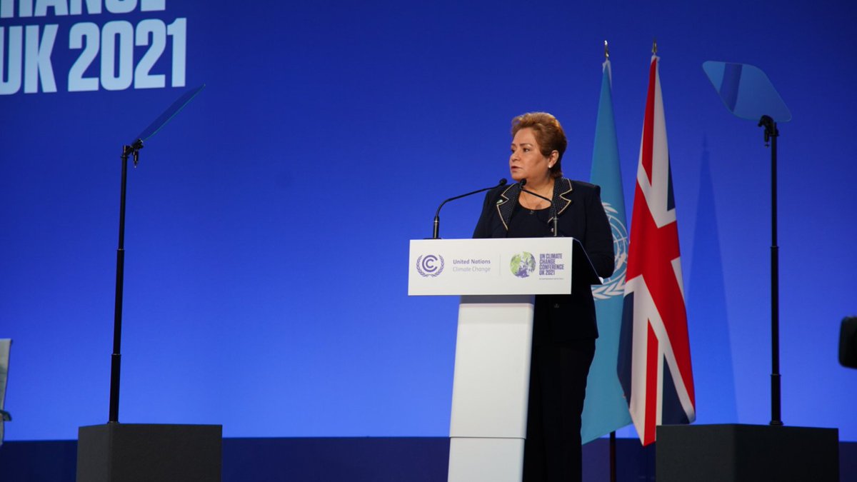 „We stand at a pivotal point in history.

We either choose to achieve rapid and large-scale reductions of emissions to keep the goal of limiting global warming to 1.5C - or we accept that humanity faces a bleak future on this planet.“

<a href="/PEspinosaC/">Patricia Espinosa C.</a> at the opening of #COP26.