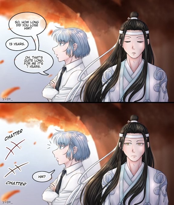 If #khunbam ❄️🌰 and #wangxian 💙🐰❤️ meet
.
A crossover between my two main OTPs. 
.
And it's kind of a birthday fancomic for Wei Wuxian hehe 