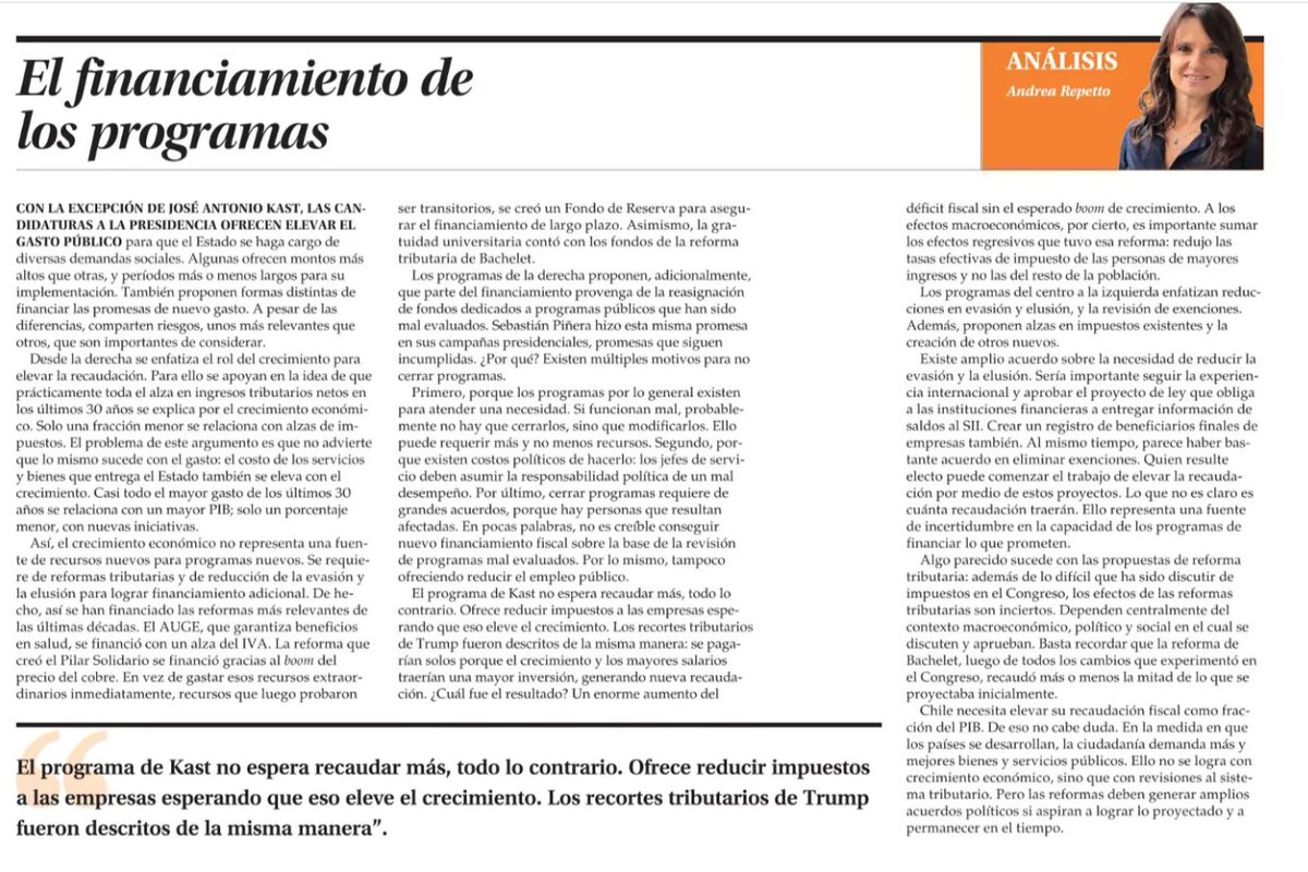 r_guerrerof's tweet image. Contrario a lo que dice Kast, crecimiento no es fuente de recursos suficiente para programas nuevos, entre otros, porque aumentan gastos de programas vigentes (sube costo de bns y ss del E°). Chile necesita aumentar recaudación para financiar, responsablemente,  demandas sociales