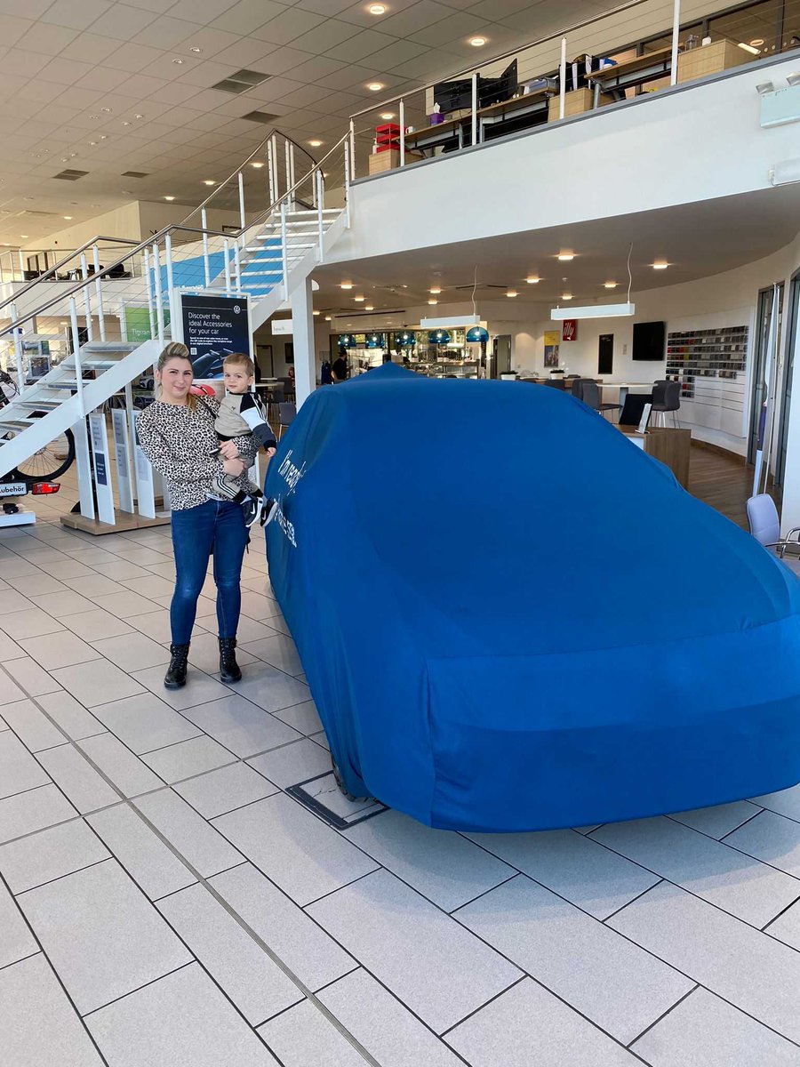 PulmanGroup's tweet photo. 🚗 Customer Handover 🚗

Here’s Leanne and Isaac collecting their new Volkswagen Polo from Lisa at our Durham branch.

We think Issac had a lot of fun unveiling their new car 😎

Thank you again for choosing Pulman.

#ThatsPulman #newcarday #customerhandover #happycustomer https://t.co/U09S9p5Bx3
