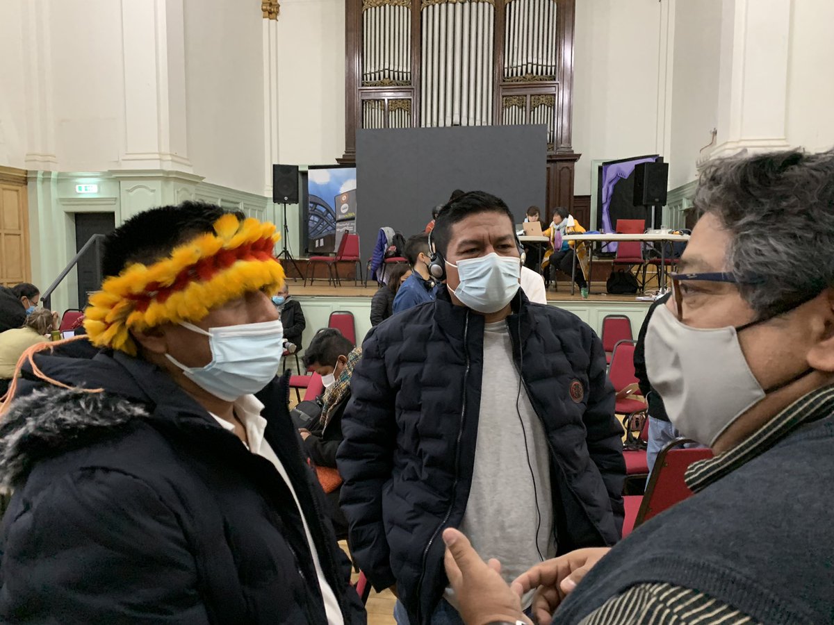 jcerdalimon's tweet photo. #indigenous #peoples caucus participants in Glasgow #COP26  Updating information on #LCIPP #UNFCCC https://t.co/kutVbpgAGB