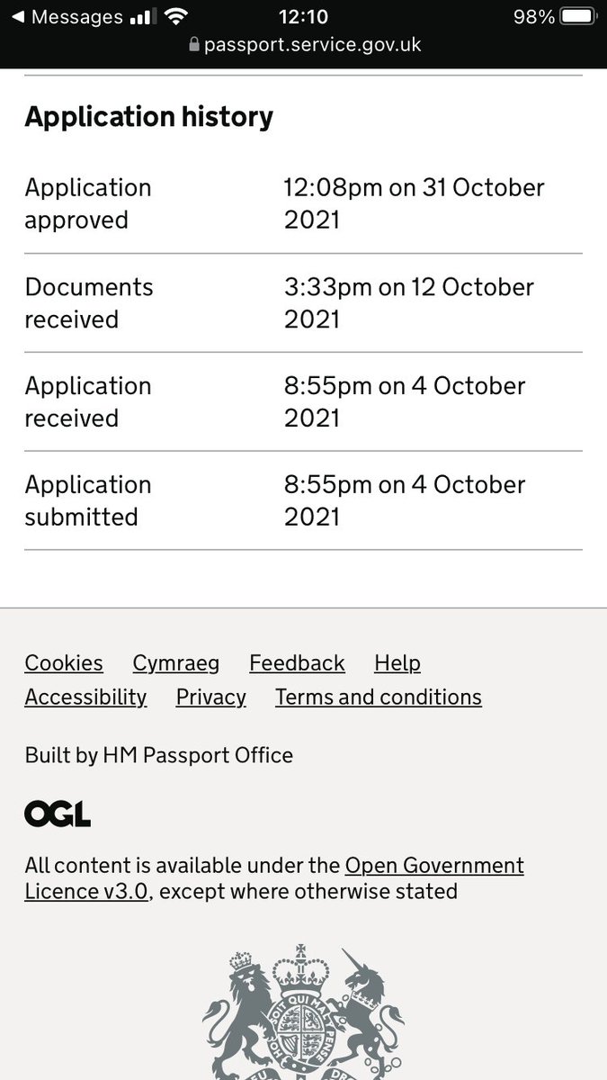 AdamTow36353261's tweet photo. @passportwaiting Here is my timeline - docs received Bootle 12th October, approved today 31st October. Adult renewal. https://t.co/vn7SzVcype