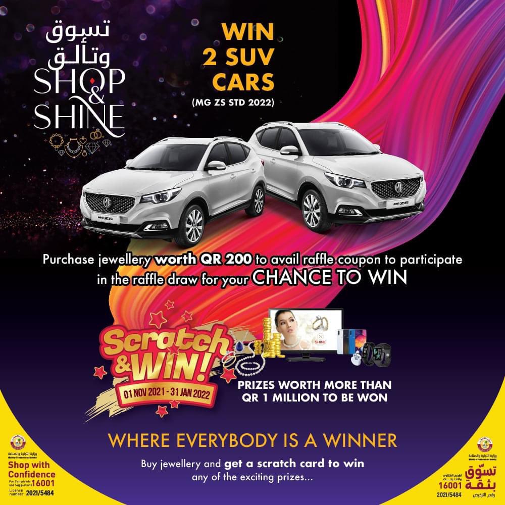 Everybody is a winner at SHINE Gold &amp; Diamonds! 

Buy any Jewelry and get a scratch card to win an instant treat.