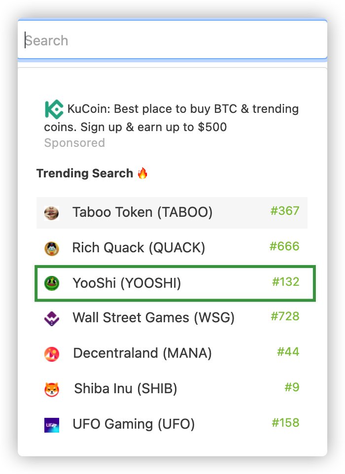 #YOOSHI 7th Day to be Top Trending Search Tokens 🦖🦖🦖

$YOOSHI