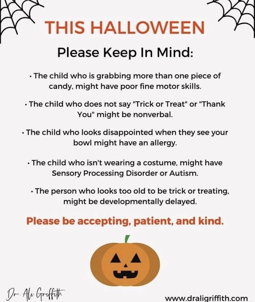 Important reminder for everyone handing out candy tonight, Happy Halloween!! 🎃👻