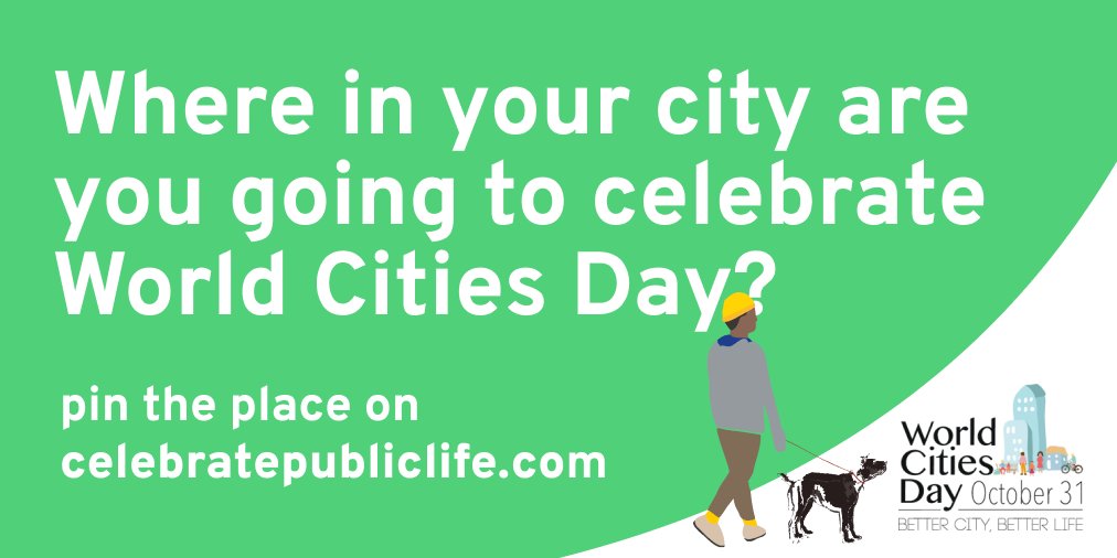 ourpubliclife's tweet photo. Happy #WorldCitiesDay! 

Cities with a vibrant public life and supportive public realm contribute to positive health outcomes and lead people to become advocates for climate action and community participation. 

Join #celebratepubliclife towards making better places for all! https://t.co/RXb1rXv1d2