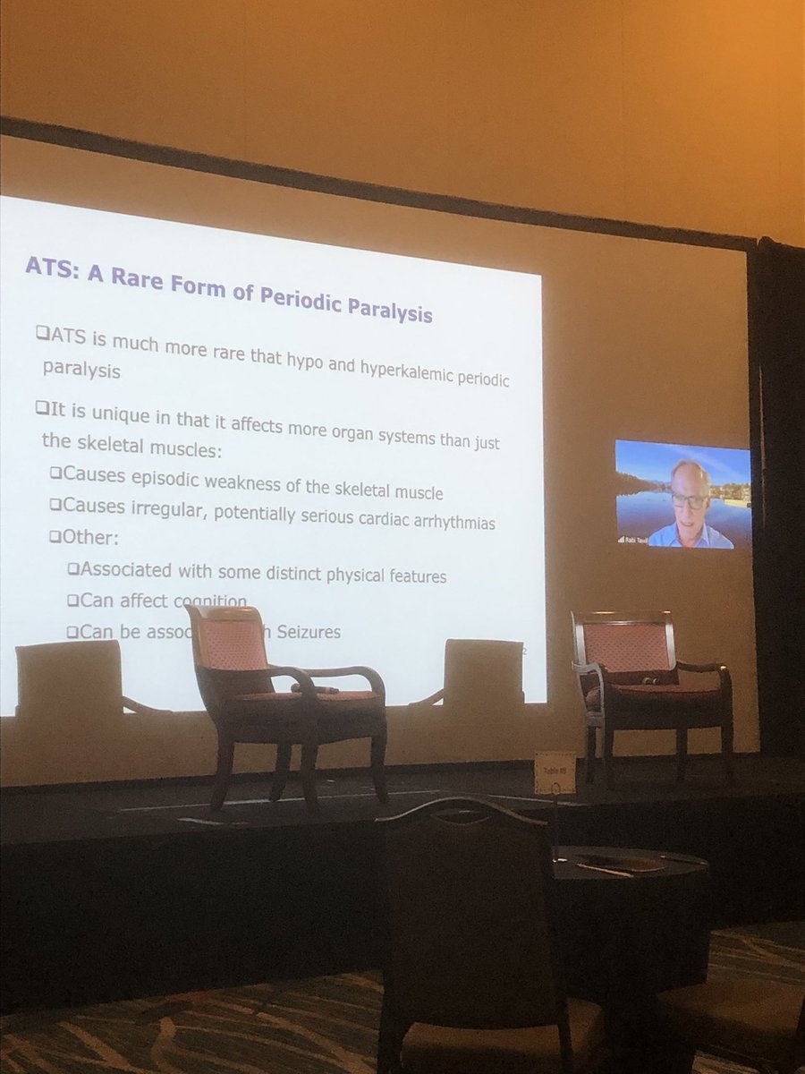 PatientWorthy's tweet photo. We are back again this morning at the #PeriodicParalysisAssociation conference. Dr. Rabi Tawil starts the morning with a presentation about Andersen-Tawil syndrome #periodicparalysis #andersentawilsyndrome #ATS https://t.co/IObDrpYfOg
