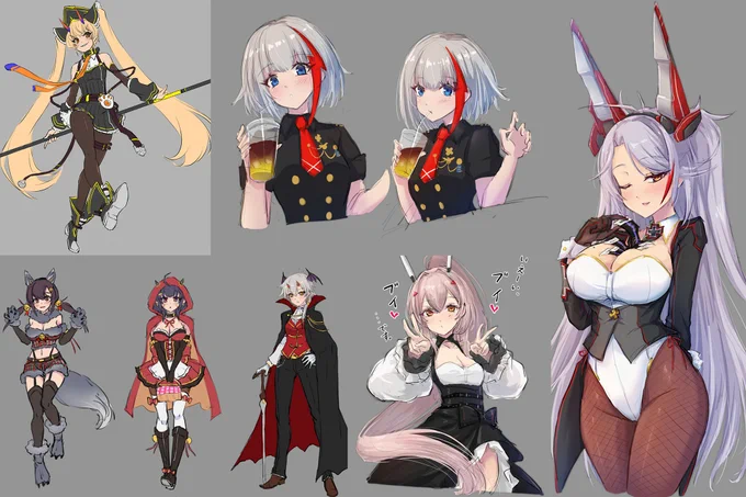 #今月描いた絵を晒そう
きっちり仕上げた絵は3枚+表情差分と落書きはオリキャラデザイン1にアズレン7の8枚ですね。
ハロウィン絵は間に合わなかったので来月へ持ち越します…🥺 