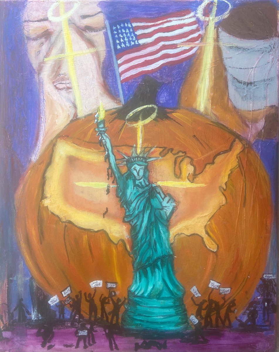 cap_designs's tweet photo. I really don’t need to wish everyone a Happy Halloween 🎃..I’m sure you’re scared enough; however I hope you get a treat at least. “Sign of the Timez” “Mommy, I’m Scared”#symbolism #symbolismart #fineart#halloweenart#halloweenartcollect#expressionismart#3angelsmessages. https://t.co/qE0PwRurfr