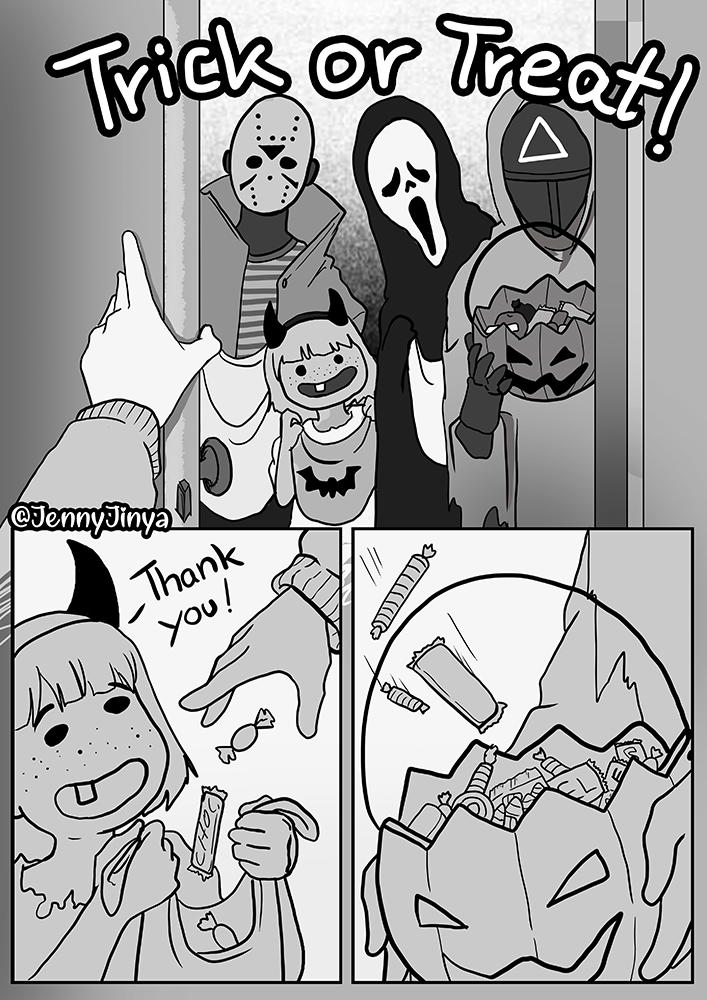 A small light-hearted comic for Halloween :) 
What are you dressing up as?
1/2 