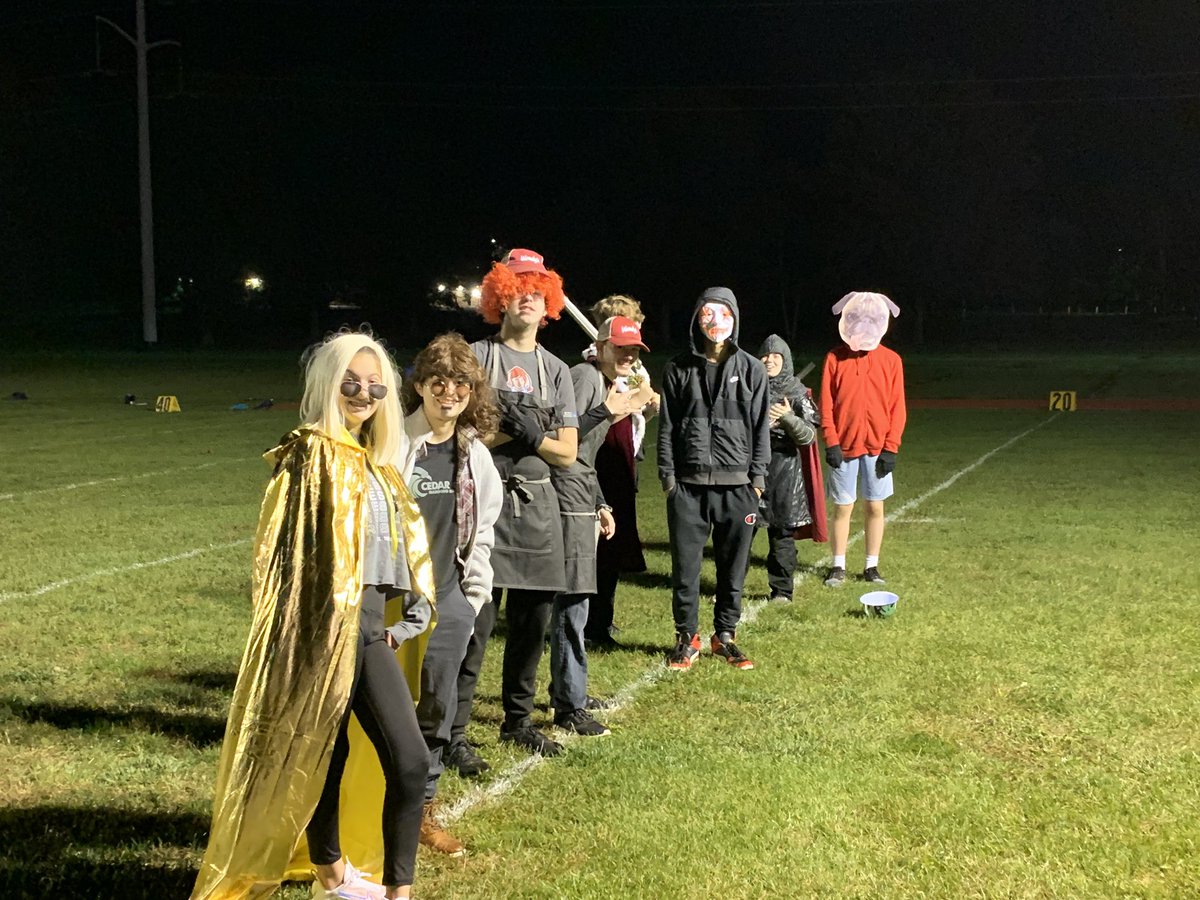cedarcrestband's tweet photo. GREAT few days! BAND-O-WEEN on Thursday and last competition before championships! Good fun and great performance! #excellence #ccmb21 #FalconPride #finalpush #bandoween #costumes https://t.co/TrXON1WfTB