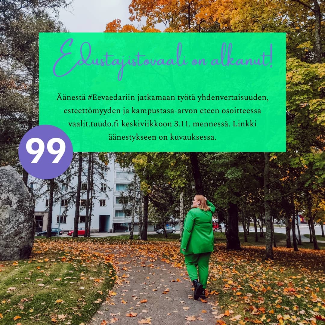 eevamehtatalo's tweet photo. Ai niin, nyt on @Keskustanuoret liittokokous ohi eli huomenna jatkuu arki @OYYtwiittaa edustajistovaalien parissa đ ÀÀnestys on edelleen auki osoitteessa https://t.co/qyhXPdtX2p ja minua voi ÀÀnestÀÀ numerolla 99. #Eevaedariin #KEXI #OYYedari #OYYeah #keskustanuoret https://t.co/dWAGH9VKgJ