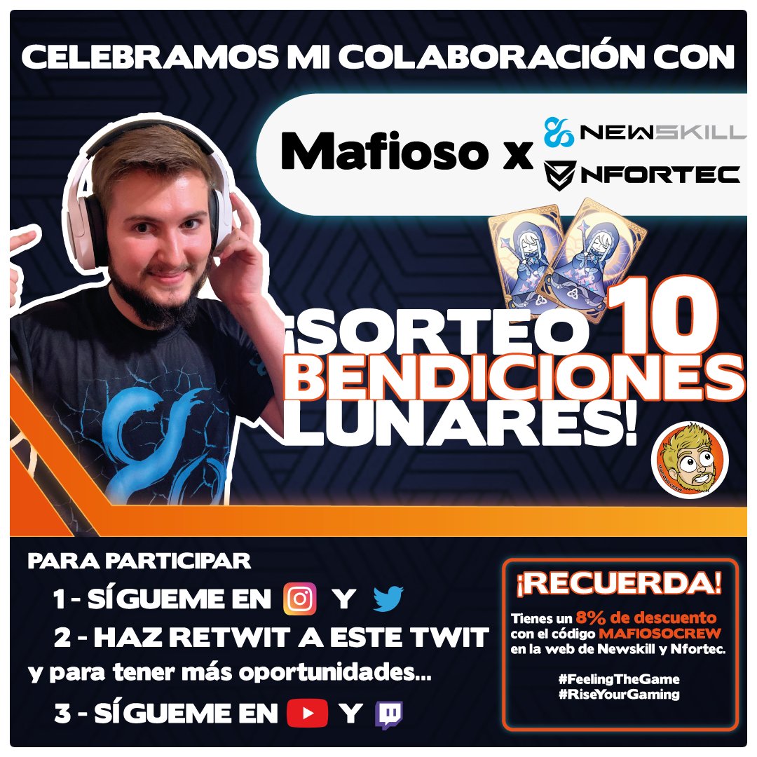 MafiosoCrew's tweet image. ¡SORTEO DE 10 BENDICIONES LUNARES POR LA COLABORACIÓN CON @newskill_ES y @Nfortec_ES!

Los ganadores se darán el día del Directo 2.3
Os dejo las páginas abajo para que podáis comprar con descuentazos!
Accede aquí al Sorteo:
gleam.io/competitions/7…

#FeelingTheGame #RiseYourGaming