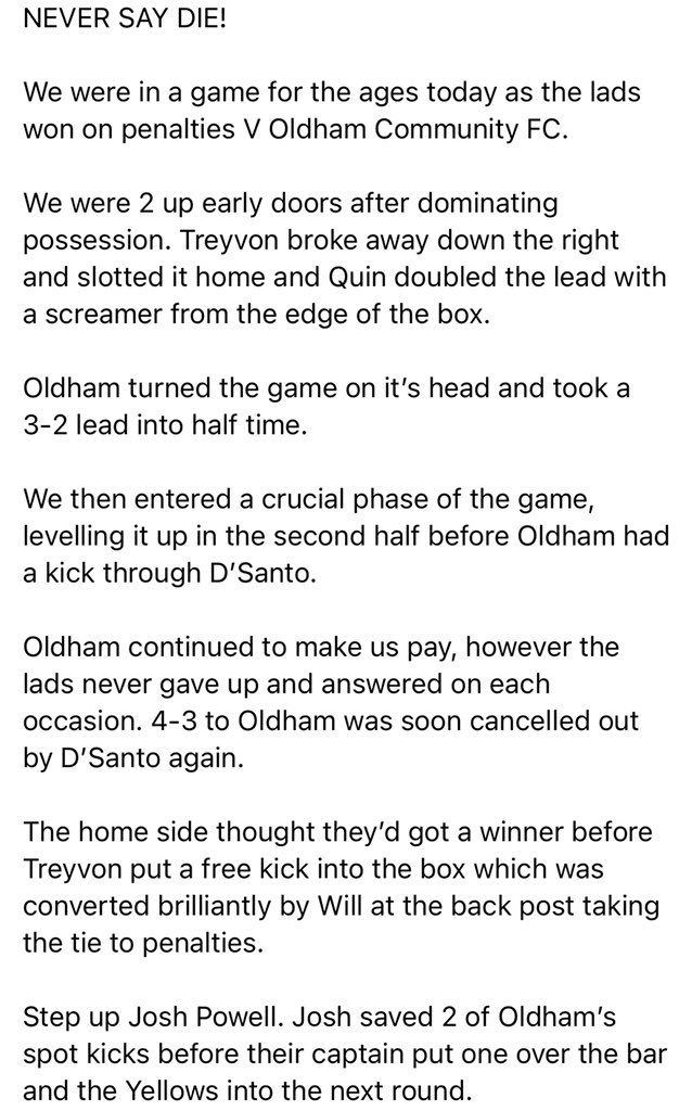 Reddish North End U13 Yellows tweet media