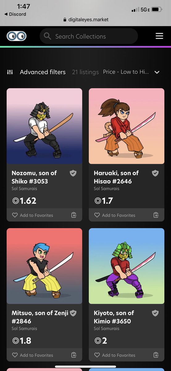 Sol_Samurais's tweet photo. Don’t sleep on us. Price floor staying strong and mint still open at .6 SOL. Get yourself a samurai today! #NFTs #NFT #Airdrop #Solana #SOL #Crypto #doge $SOL $BNB #BSC  $DOGE $BTC $ETH $VGX https://t.co/glijZGX7QM