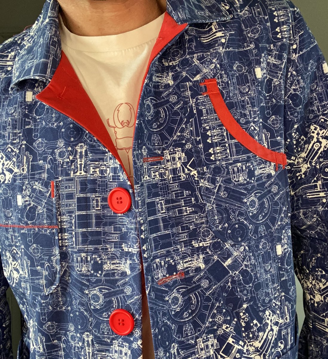 BioSciFan's tweet photo. Finally finished this project. Merchant and Mills Foreman Jacket. 🧵 🪡  #sewing #menwhosew #merchantandmills https://t.co/eLB5B0MZaL