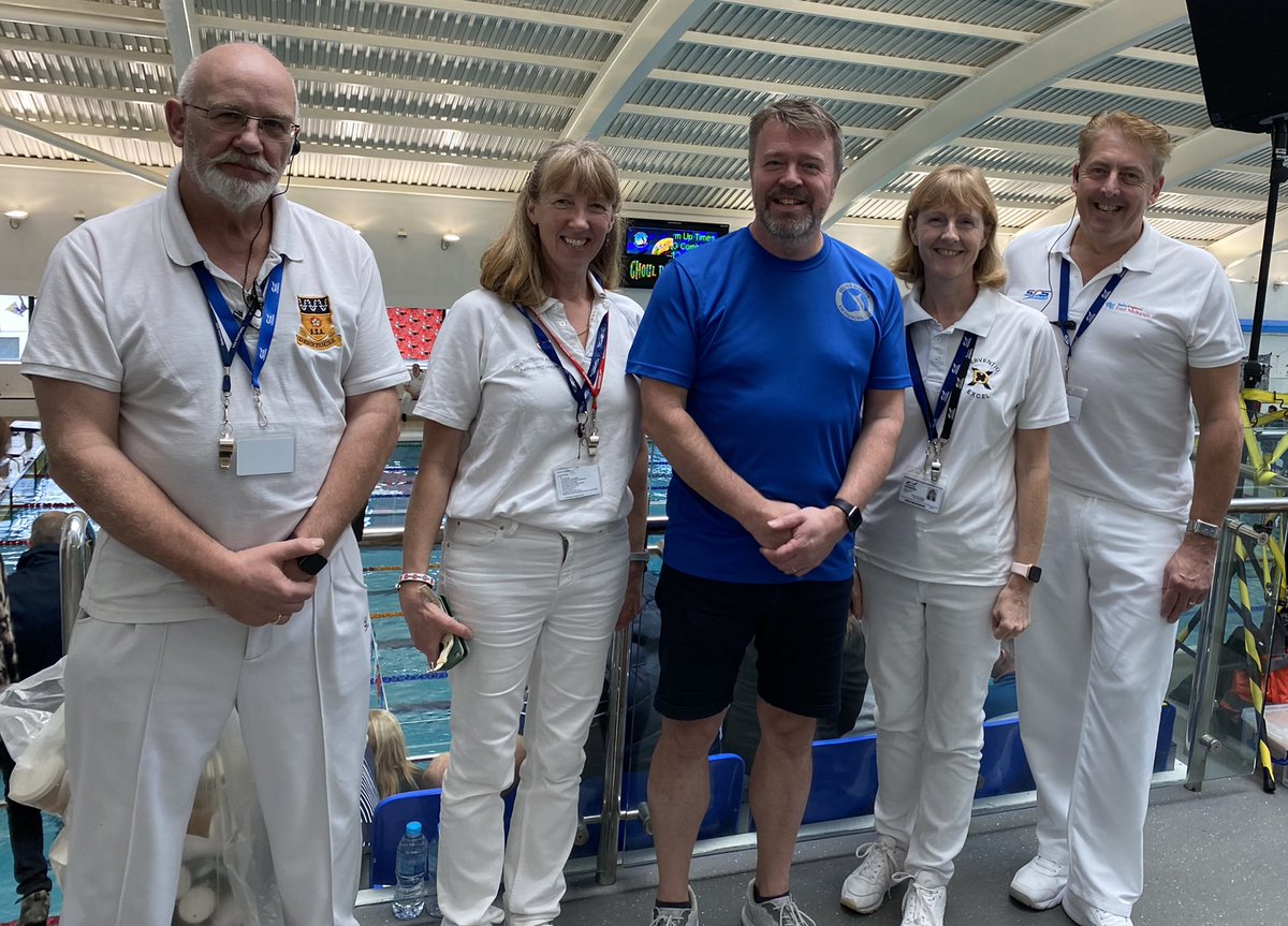 BabsIngram's tweet photo. Enjoyable day at @BelperSc Ghoul in the Pool at Matlock! Great seeing swimmers back competing again. Some fantastic Halloween outfits poolside! Thanks to my fellow referees Ian Davey, Claire Spink and Paul Hopkinson - pictured here with Belper chair Richard Oram @DerventioeXcel https://t.co/hZ9pnHMBkW