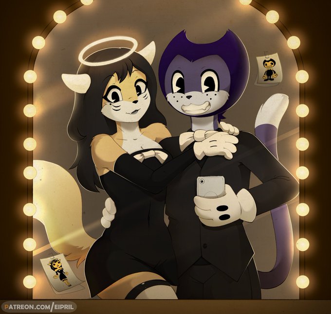 Happy halloween form Liz and Rou :3 Matching costumes based on Bendy and the Ink Machine game!  #Halloween<a href="/tag/furry"class="tags"><span>#furry</span></a><a href="/tag/halloween"class="tags"><span>#halloween</span></a><a href="/tag/bendy"class="tags"><span>#bendy</span></a>