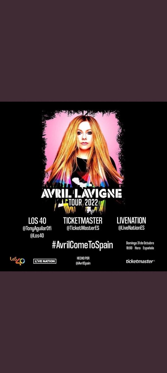 anabel_fch's tweet photo. #AvrilComeToSpain
🤘🤘🤘🤘🎸👑💥🤘🤘🤘🤘
@iAvrilSpain @AvrilLavigne @Los40 @TicketmasterES @LiveNationES https://t.co/NjWLSpR0sG