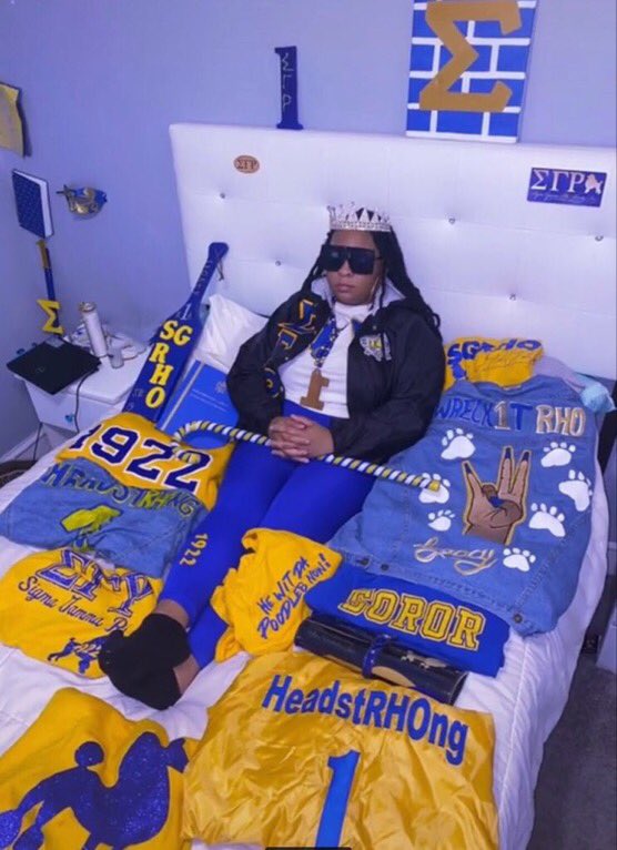 womenofsgrho's tweet photo. Twas the night before Rhovember &amp; all through the town, Sorors getting ready to shake that monkey down! 
(Which soRHOr are you?) 1,2,3 or 4 😂💙💛 https://t.co/XdzSxcl4wv