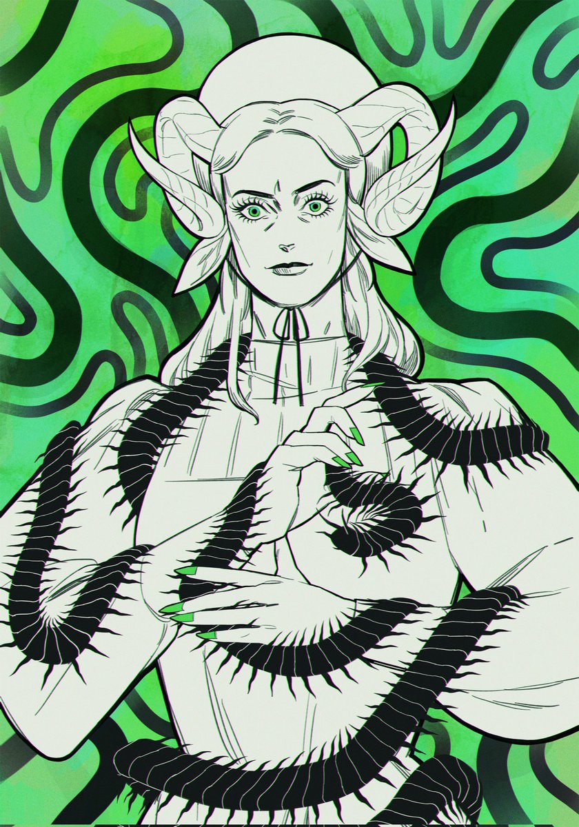 TECHNICOLOR NIGHTMARE with my southern gothic / eldritch horror druid. Happy Halloween! 😈