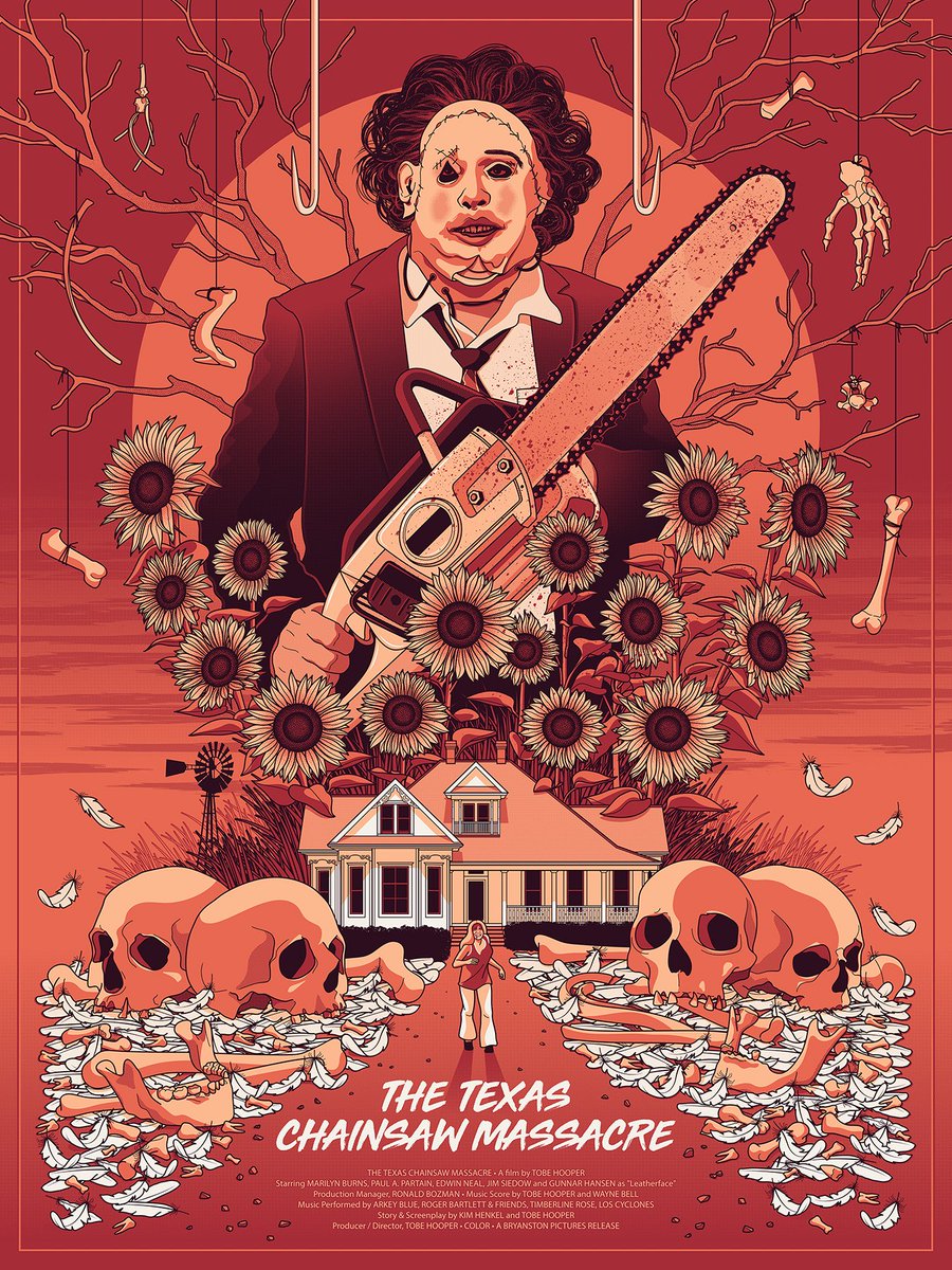 Happy #Halloween 
My screen printed alternative movie poster of #thetexaschainsawmassacre is now available at <a href="/HeroComplexArt/">Hero Complex Galaxy</a>