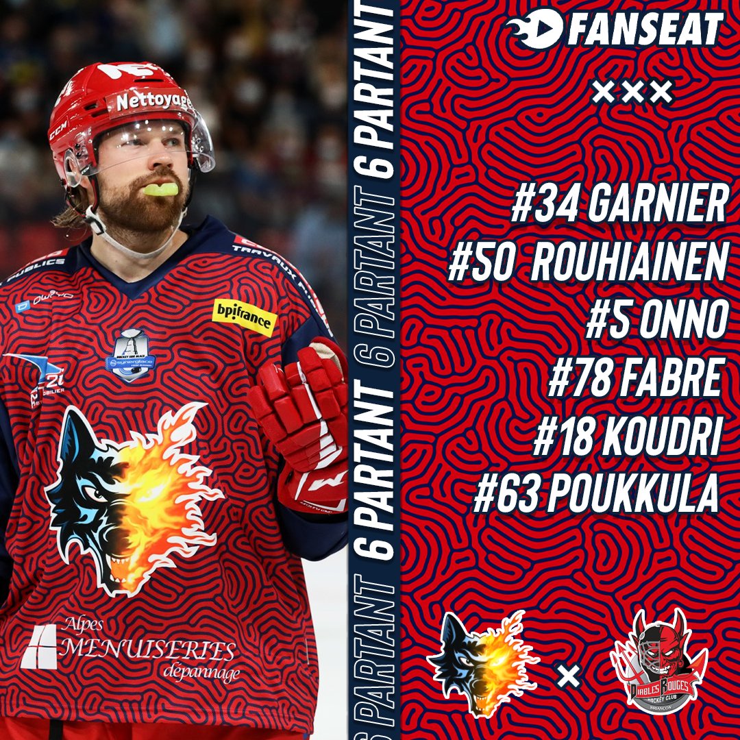 bruleursdeloups's tweet photo. #Start6 Découvrez le 6️⃣ partant au coup d'envoi face aux @DiablesRouges05
!
🇫🇷 Raphaël Garnier
🇫🇮 Jere Rouhiainen
🇫🇷 Lucien Onno
🇫🇷 Dylan Fabre
🇫🇷 Adel Koudri
🇫🇮 Markus Poukkula
#BDLNATION 🔴🔵 https://t.co/ZFRsZEEfID
