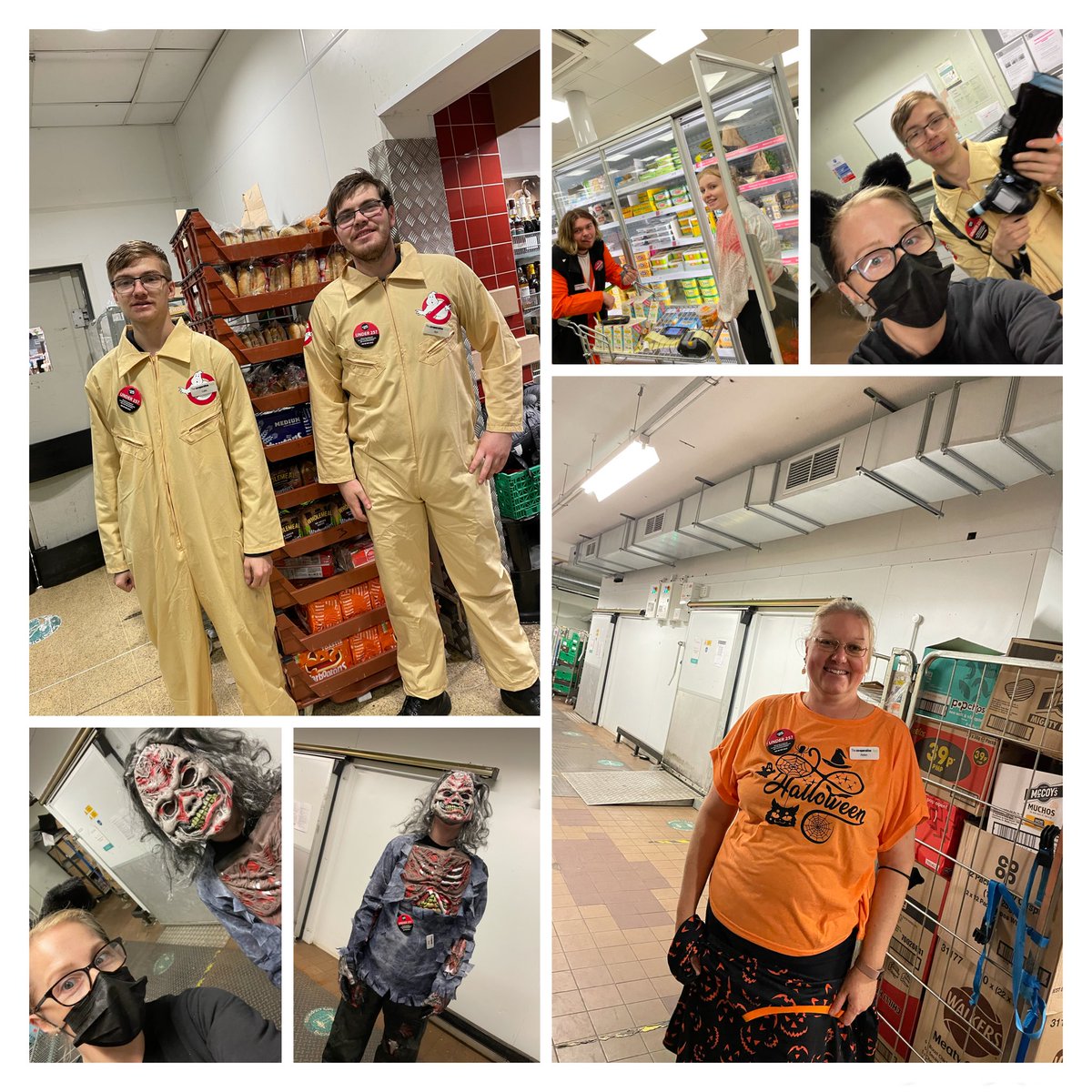 BecOakley's tweet photo. The @mycoopfood Sawston Sunday crew being their brilliant selves this Halloween. Superb effort by all 👌🏻👏🏻@SamJThompson26 https://t.co/EzZbPlyKXA
