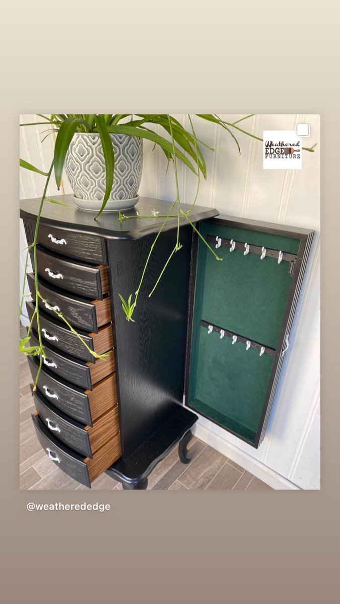 KalaMerrell's tweet image. Refinished this cute jewelry armoire in #generalfinishes Lamp Black Milk Paint.  #weatherededge #weatherededgefurniture #furniturerestoration #fishersindiana   Weathered Edge Furniture, LLC.