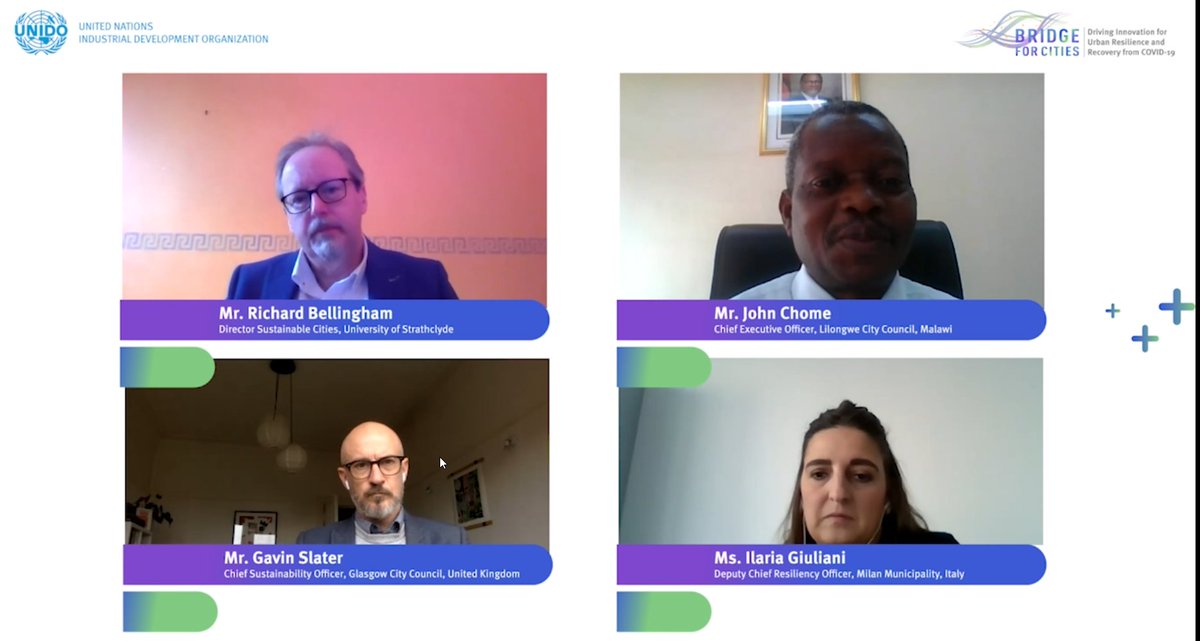 🔴#BridgeforCities 2021 Business Roundtable is LIVE now!

The roundtable is focusing on #SDG17 &amp; partnerships available to cities as they pursue integrated resilience and #energytransition strategies. 

Join us: lnkd.in/gC_inagv

#UNIDOBridge #WorldCitiesDay #cop26glasgow