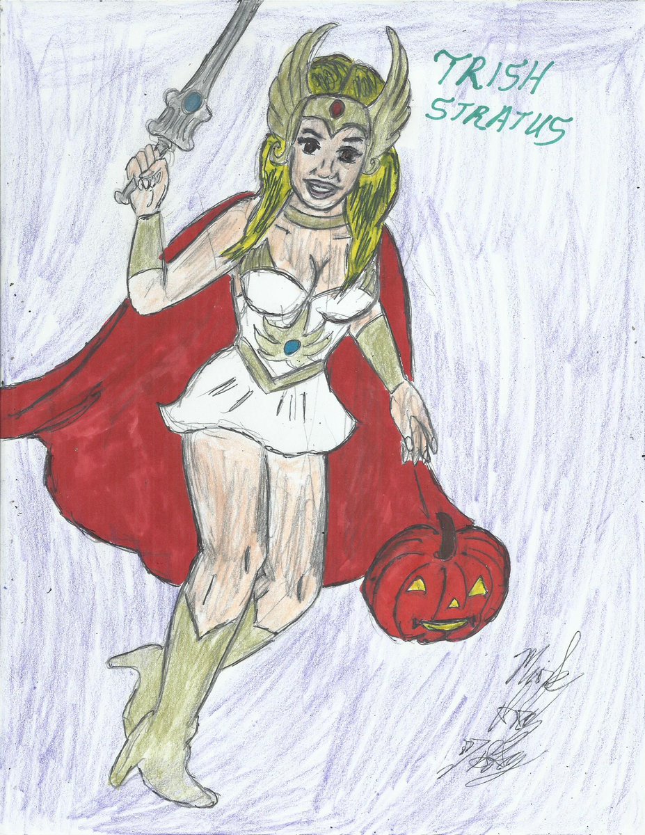 Happy Halloween @trishstratuscom  Trish Stratus!!!!! Have a great & safe day. I hope you like the new special Halloween portrait I have drew of you. Let me know what you think. #artwork #tvpersonality #trishstratus #HappyHalloween2021 #HappyHalloween https://t.co/llkfunboDh https://t.co/oDD7W769WN