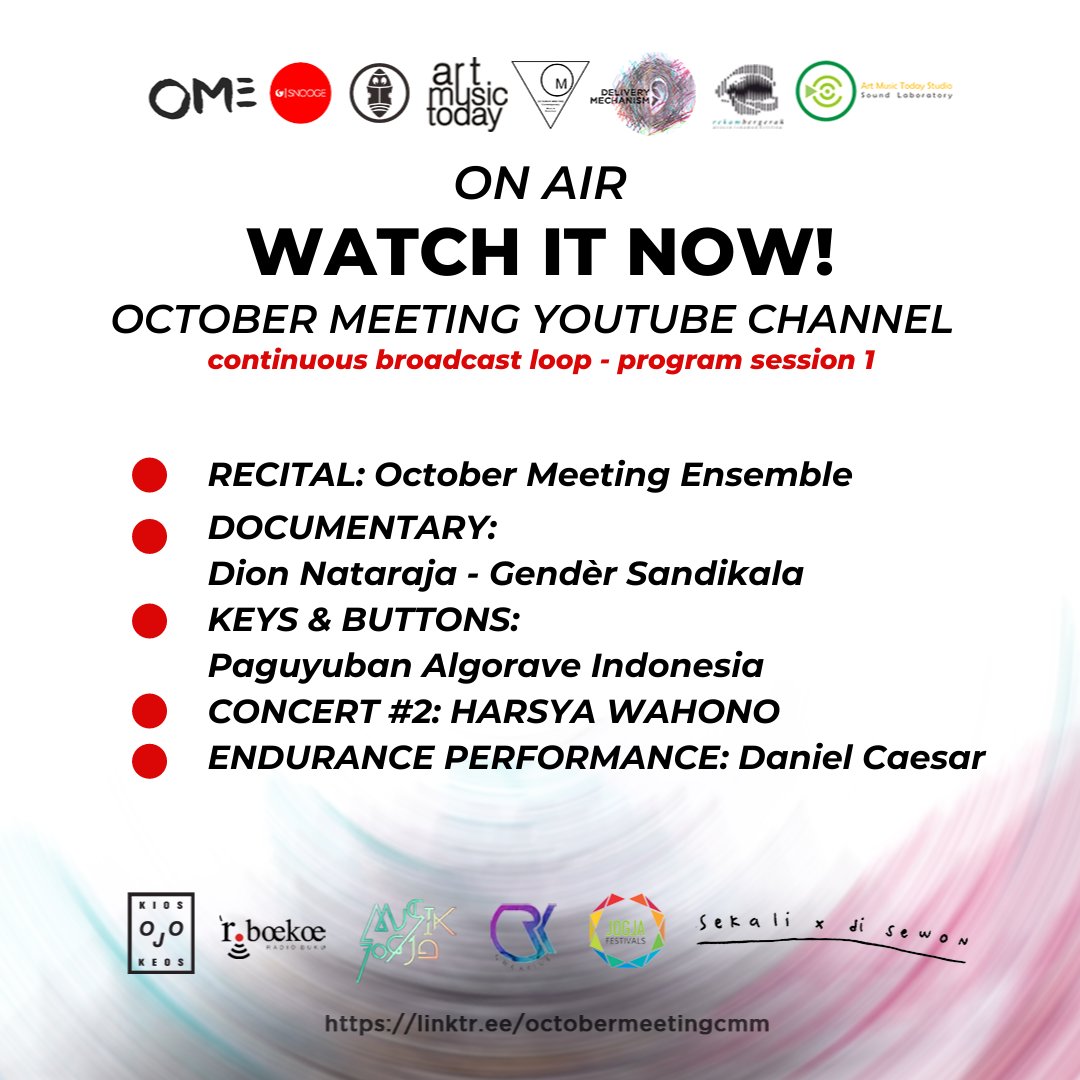 OctoberMeeting's tweet photo. Line Up Terbaru!!!!!!
Newest Artsit Line Up!!!!!!

Go to October Meeting Youtube Channel!!!!! https://t.co/JU7wUU0xIq