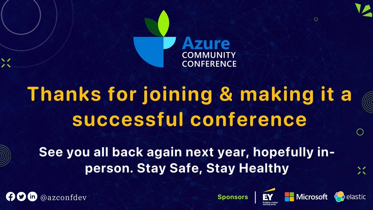 TechXConf's tweet photo. Thanks for joining & making it a successful conference🙏
See you all back again next year, hopefully in-person. Stay Safe, Stay Healthy❤️
#AzConfDev #Azure #OpenSource #cloudnative #LetsMakeTechInclusive #AConf #VirtualConference https://t.co/r4UTi7W00Q
