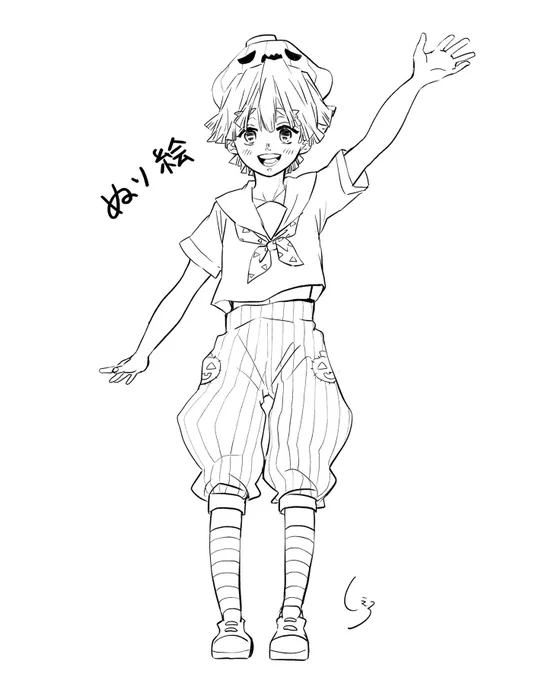 どうしても大きい🎃⚡描きたかったので塗り絵にしました!
線画に変えてぜひぜひ遊んで下さい～!!(塗ったら拝見したいです🙏✨) 