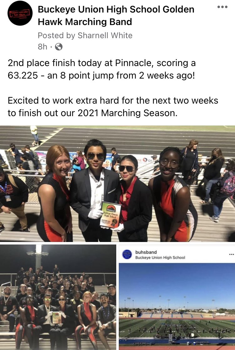 evitasg's tweet photo. Great job, BUHS Golden Hawk Marching Band! So proud of the growth this season. https://t.co/dpx4f6LJGc