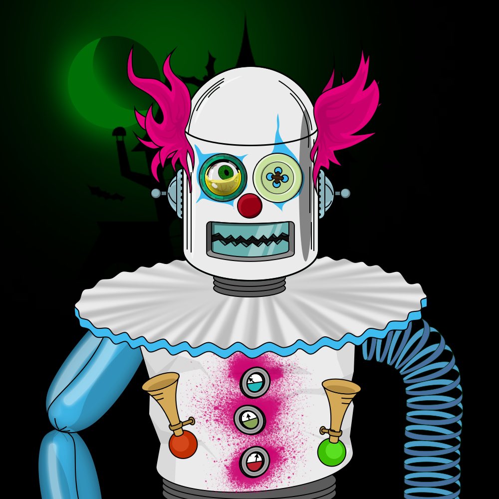 absurdbots's tweet photo. @Multievri Check @absurdbots Halloween Outfit 🤡🤖 https://t.co/kcNoowLhNq