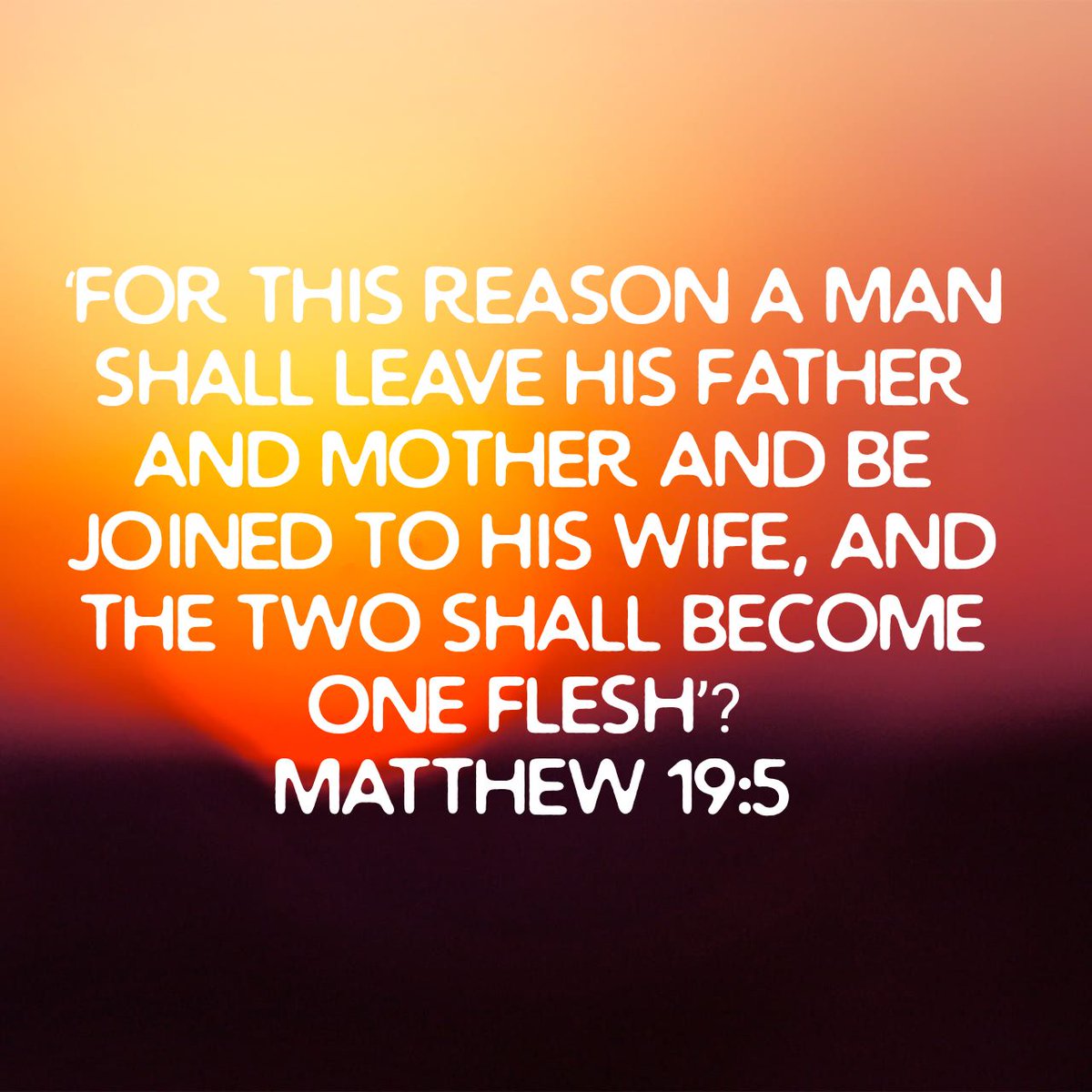 HSBC_Canton's tweet photo. this week's #memoryverse is: ‘For this reason a man shall leave his father and mother and be joined to his wife, and the two shall become one flesh’?
Matthew 19:5

https://t.co/a0SZzbA8Kj https://t.co/UTTfVK0CPH