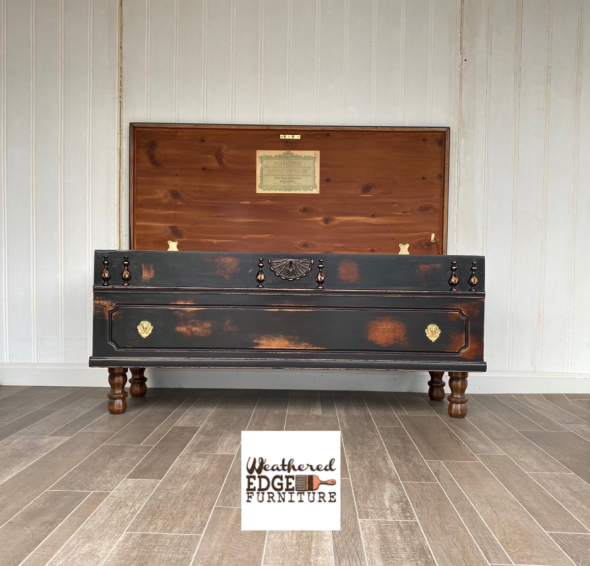 KalaMerrell's tweet image. Refinished this old Roos cedar chest for a customer in #generalfinishes Lamp Black Milk Paint.  #weatherededge #weatherededgefurniture #refinishedfurniture #furniturerestoration #fishersindiana   Weathered Edge Furniture, LLC.