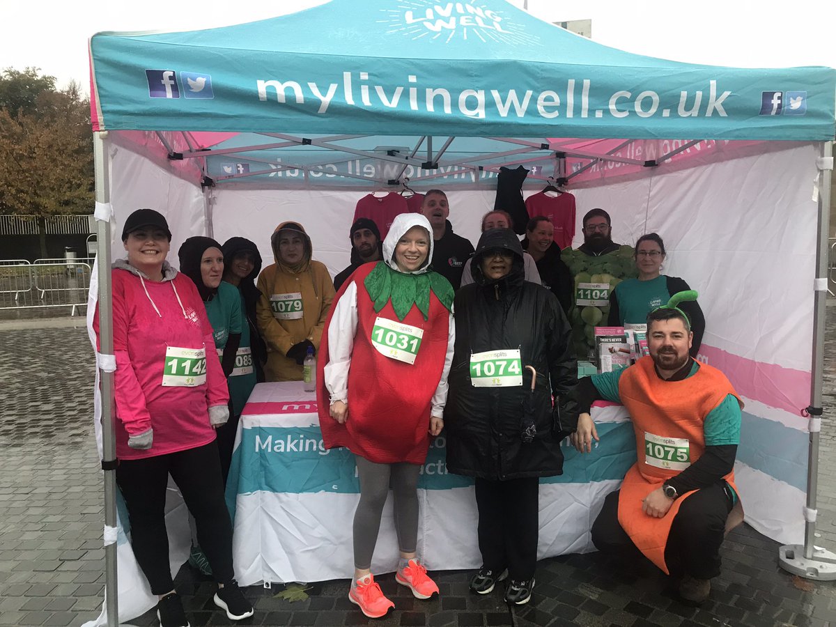 rose__dunlop's tweet photo. Great turn out from the @MyLivingWell1 and @ActAsOneBDC teams on what was definitely a wet one @BDCityRuns!! Drenched. Thanks to all the marshals and @bradfordmdc  sport and leisure staff working in that rain! https://t.co/igyTKXUOAz