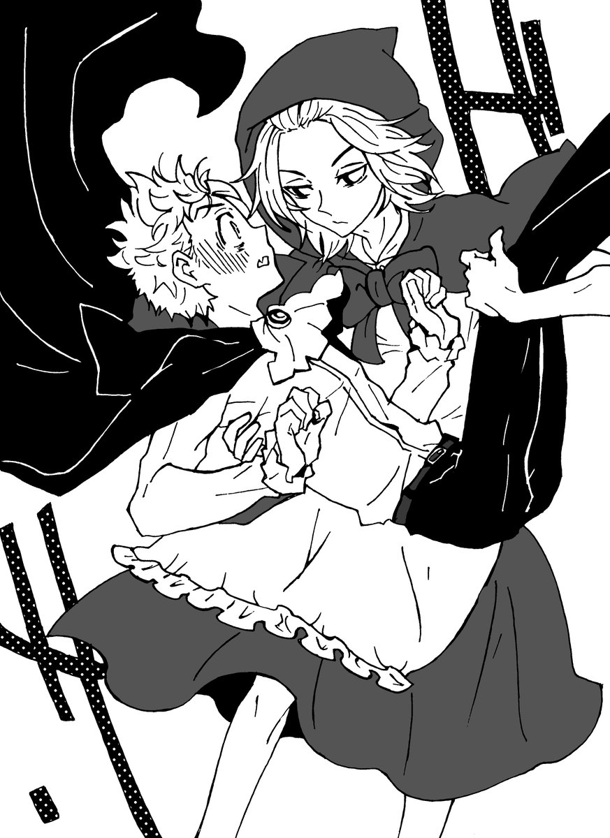 ハロウィン🎃なマイ武、赤ずきん♂と吸血鬼(4/7)
どんな年重ねても基本が変わんないヘタレ吸血鬼みっち(童貞)が恋したのは最強の不良だった…
※初恋の相手はひな🐤ちゃん。

今日中に上げたかったから、描けたとこまで!
続きは明日か明後日にあげます～…よかったらみてね(段々、小声になってく) 